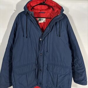 REI Poly Insulated Winter Expedition Puffer Jacket Blue Size S Vtg 80s 90s